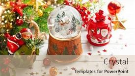 Presentation with christmas candles - Colorful PPT layouts enhanced with composition-with-christmas-snow-globe backdrop and a soft green colored foreground
