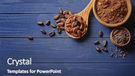  Presentation with cocoa beans - Beautiful presentation design featuring composition with cocoa beans backdrop and a ocean colored foreground