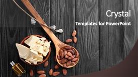  Presentation with butter - PPT theme enhanced with composition with cocoa butter background and a dark gray colored foreground