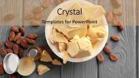  Presentation with cosmetics - Slide deck enhanced with composition with cocoa butter background and a coral colored foreground