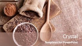  Presentation with cocoa - Colorful PPT theme enhanced with composition with cocoa nibs backdrop and a coral colored foreground