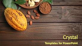  Presentation with cocoa - Theme having composition with cocoa products background and a tawny brown colored foreground