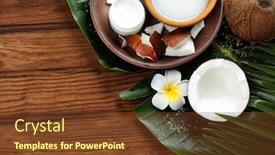  Presentation with coconut milk - Slide deck having composition-with-coconut-milk background and a tawny brown colored foreground