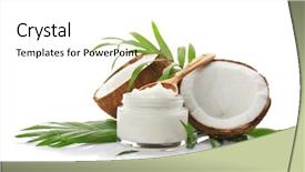  Presentation with coconut - Colorful slide deck enhanced with composition with coconut oil backdrop and a white colored foreground