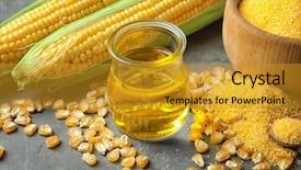  Presentation with flour - Slide deck enhanced with composition with corn oil flour background and a gold colored foreground