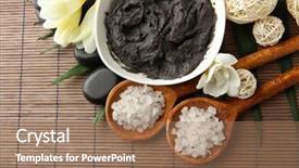  Presentation with clay - Theme having composition with cosmetic clay background and a coral colored foreground