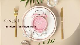  Presentation with cutlery - Audience pleasing presentation design consisting of composition-with-cutlery-plate-measuring backdrop and a lemonade colored foreground