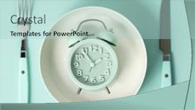  Presentation with cutlery - Slide set having composition-with-cutlery-plate background and a mint green colored foreground