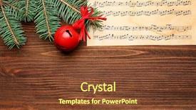  Presentation with sheet music - Amazing slide deck having composition with decorations and music backdrop and a tawny brown colored foreground