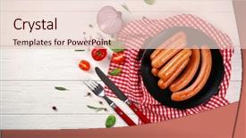  Presentation with grilled - Cool new presentation theme with composition with delicious grilled sausages backdrop and a lemonade colored foreground