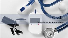  Presentation with diabetes digital - Presentation design with composition with digital glucometer background and a seafoam green colored foreground