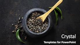 Presentation with tea - Slide deck featuring composition with dry tea background and a black colored foreground