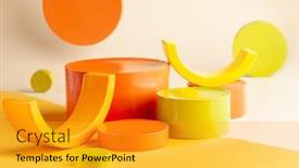  Presentation with shape - PPT layouts having composition-with-empty-circle-shape background and a gold colored foreground