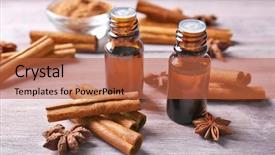  Presentation with essential oil - Amazing slides having composition with essential cinnamon oil backdrop and a  colored foreground