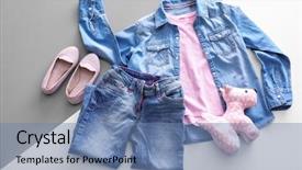  Presentation with children of color - Theme having composition with fashionable children clothes background and a teal colored foreground