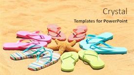  Presentation with starfish - PPT theme enhanced with composition-with-flip-flops background and a blonde colored foreground