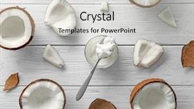  Presentation with coconut oil - Presentation having composition with fresh coconut oil background and a  colored foreground