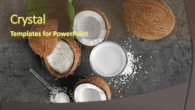  Presentation with coconut water - Audience pleasing PPT layouts consisting of composition with fresh coconut water backdrop and a tawny brown colored foreground