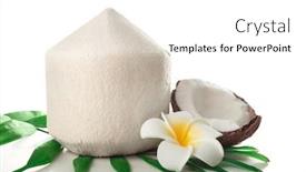 Presentation with coconut - Cool new slide deck with composition-with-fresh-coconut backdrop and a white colored foreground