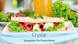  Presentation with table napkin - Presentation theme consisting of composition-with-fruit-juice background and a cool aqua colored foreground