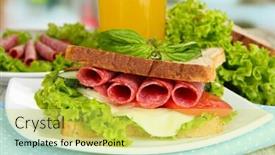  Presentation with table napkin - PPT layouts having composition-with-fruit-juice background and a yellow colored foreground