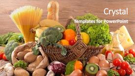  Presentation with dairy - Colorful theme enhanced with composition with fruit vegetable dairy backdrop and a coral colored foreground