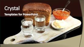  Presentation with vodka - Presentation theme consisting of composition with glasses of vodka red caviar fresh bread on wooden board isolated on black background and a wine colored foreground