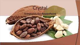  Presentation with cocoa - Amazing slide deck having composition with healthy cocoa products backdrop and a coral colored foreground