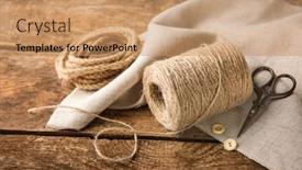  Presentation with hemp - Presentation theme having composition-with-hemp-twine background and a coral colored foreground