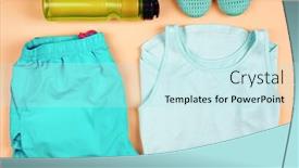  Presentation with apricot - Slide set consisting of composition with mint color clothes on apricot background background and a sky blue colored foreground