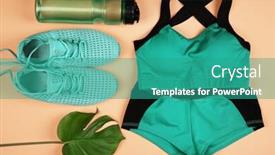  Presentation with apricot - Audience pleasing PPT theme consisting of composition with mint color clothes on apricot background backdrop and a teal colored foreground