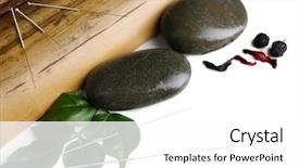  Presentation with needles - PPT theme with composition with needles for acupuncture background and a white colored foreground