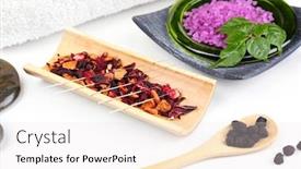  Presentation with needles - Beautiful presentation theme featuring composition with needles for acupuncture isolated on white backdrop and a sky blue colored foreground