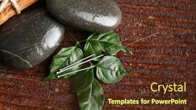  Presentation with needles - Presentation design with composition with needles for acupuncture background and a tawny brown colored foreground