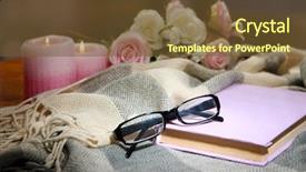  Presentation with glasses blurry eye chart - Amazing slide deck having composition with old book eye backdrop and a tawny brown colored foreground