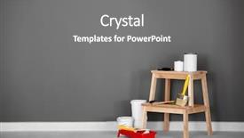  Presentation with wall paint - Colorful slide set enhanced with composition with paint and decorator' backdrop and a gray colored foreground
