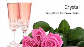  Presentation with pink sparkle - PPT theme consisting of composition with pink sparkle wine background and a white colored foreground
