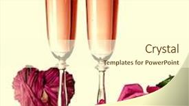  Presentation with pink sparkle - Slide deck featuring pink sparkle wine in glasses background and a cream colored foreground