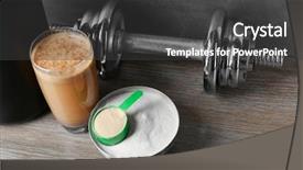  Presentation with protein shake - Amazing theme having composition with protein shake powder backdrop and a dark gray colored foreground