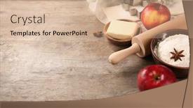  Presentation with puff pastry - Colorful slides enhanced with composition with raw puff pastry backdrop and a coral colored foreground