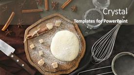  Presentation with puff pastry - PPT theme with composition with raw puff pastry background and a tawny brown colored foreground