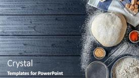  Presentation with puff pastry - Audience pleasing PPT layouts consisting of composition with raw puff pastry backdrop and a ocean colored foreground