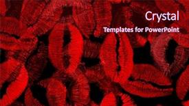  Presentation with lips - Audience pleasing theme consisting of composition with red lips imprint backdrop and a wine colored foreground