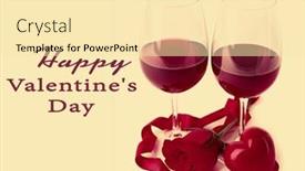  Presentation with wine - Audience pleasing theme consisting of composition with red wine in glasses red rose and decorative heart on light background backdrop and a lemonade colored foreground