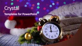  Presentation with alarm - Cool new presentation theme with composition with retro alarm clock backdrop and a violet colored foreground