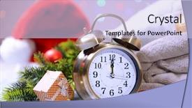  Presentation with alarm - PPT layouts enhanced with composition with retro alarm clock background and a sky blue colored foreground