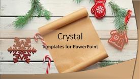 Presentation with scroll - Slide set featuring composition with scroll and christmas background and a coral colored foreground