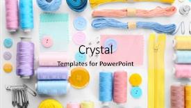  Presentation with sewing - Audience pleasing slides consisting of composition with sewing threads backdrop and a lemonade colored foreground