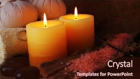  Presentation with treatment - Presentation enhanced with composition with spa treatment on wooden background background and a wine colored foreground