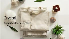  Presentation with spa salon - Colorful presentation theme enhanced with composition with spa uniform backdrop and a soft green colored foreground